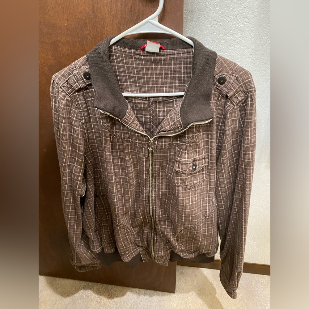 Union bay bomber plaid jacket